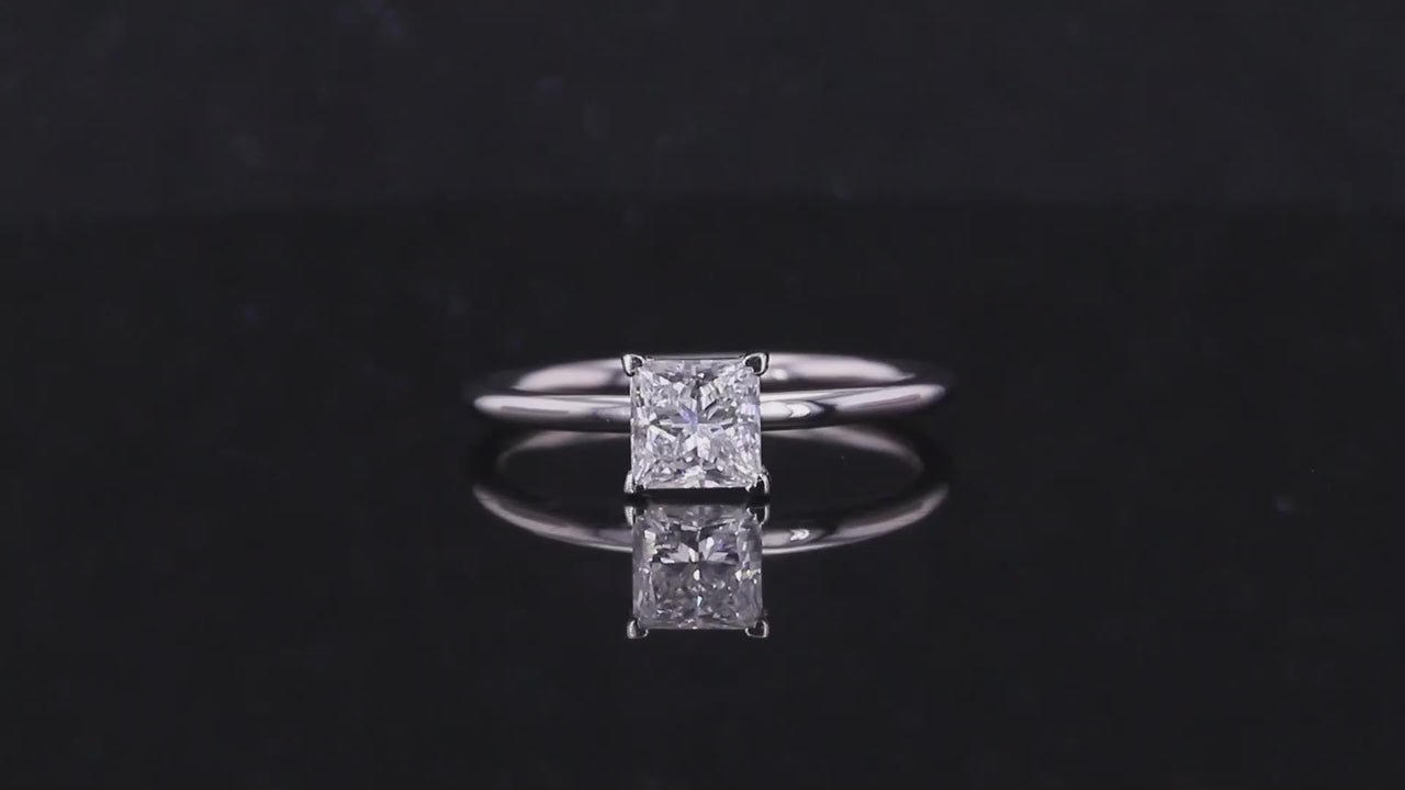Princess Cut Lab Grown Diamond Ring, Solitaire Engagement Ring