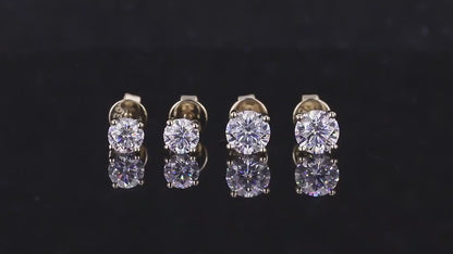 4 prong basket lab diamond earrings