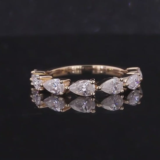 14k Solid Yellow Gold Diamond band For Her