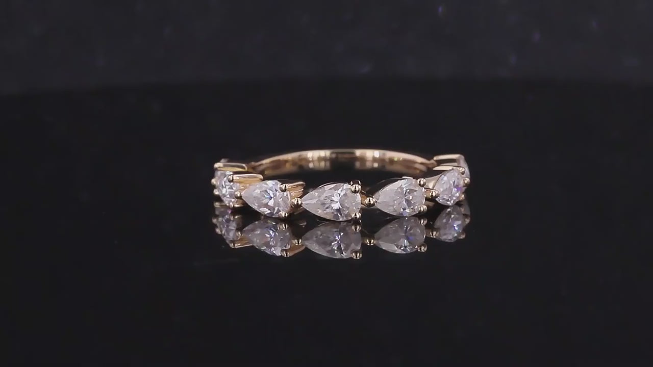 14k Solid Yellow Gold Diamond band For Her