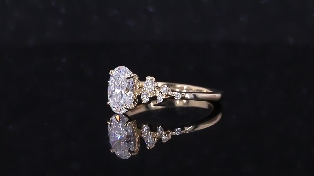Certified Lab Grown Diamond Wedding Ring, Unique Promise Ring for Her