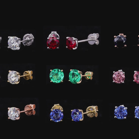 Moissanite Stud Earrings: 925 Sterling Silver Martini Set, 3-10mm