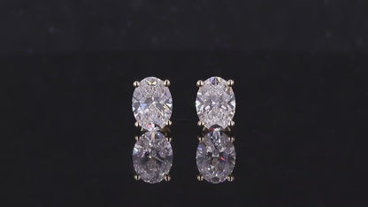 0.20 - 4.0 Carat Oval Lab Grown Diamond Earrings