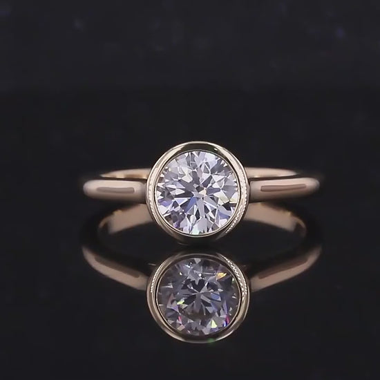 Engagement Ring, Solid Rose Gold Ring, Comfort Fit Band