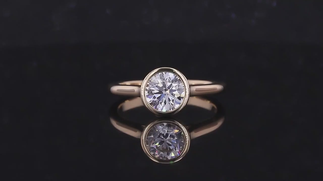 Engagement Ring, Solid Rose Gold Ring, Comfort Fit Band