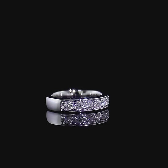 3.00mm Round Half Eternity Moissanite Wedding Band