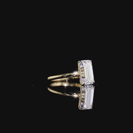 Emerald Cut Lab Grown Diamond Solitaire Engagement Ring