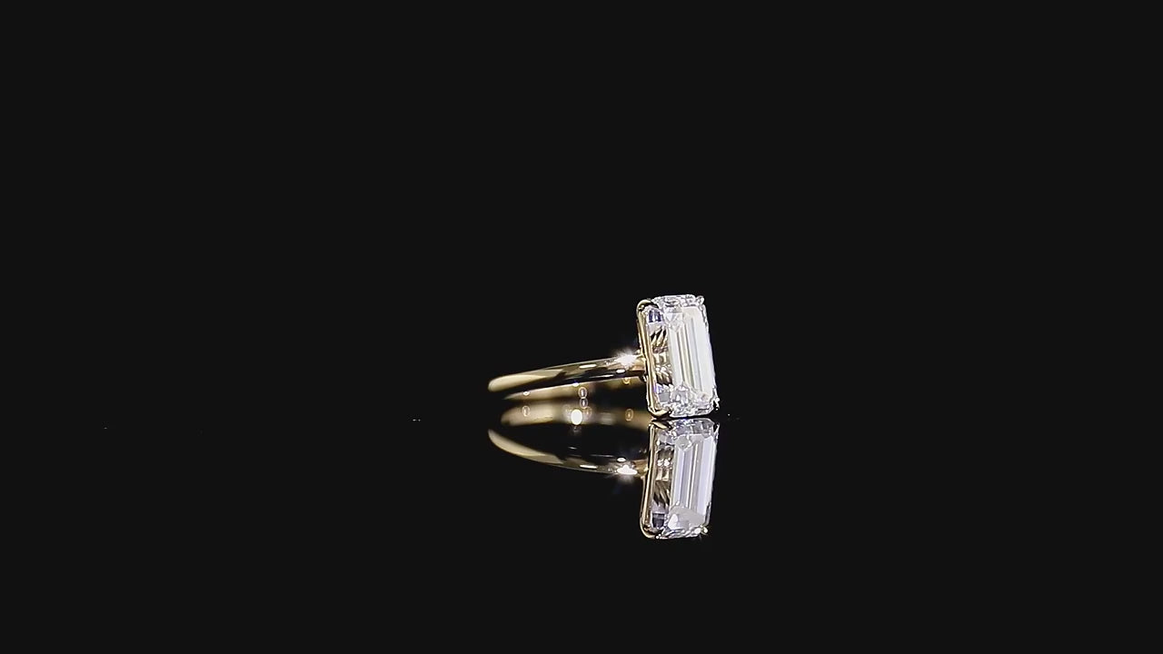 Emerald Cut Lab Grown Diamond Solitaire Engagement Ring