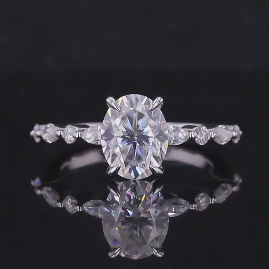 Marquise and Round Diamond Wedding Ring