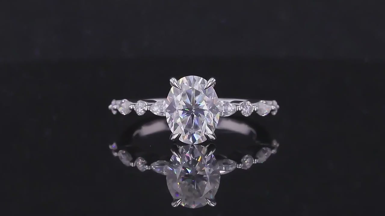 Marquise and Round Diamond Wedding Ring