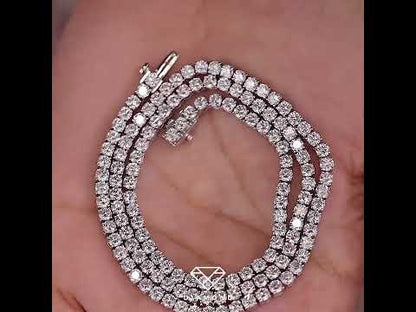 6.5mm 26 Inch Moissanite 925 Sterling Silver Tennis Necklace