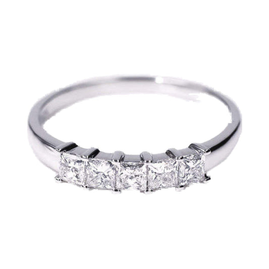 Princess Cut Lab Grown Diamond Five Stone Ring from Carat and Kraft, on white