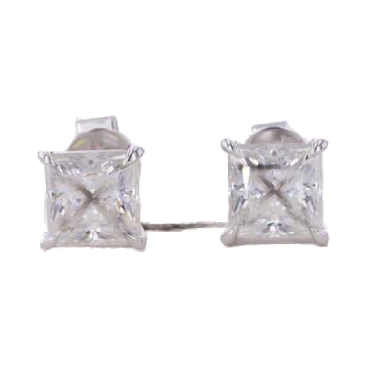 Princess Cut Lab Grown Diamond Stud Earrings from Carat and Kraft, on white