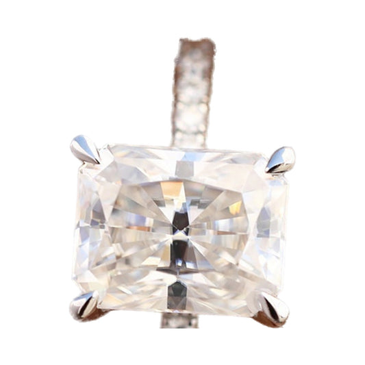 Radiant Pave Set Moissanite Wedding Ring from Carat and Kraft, on white