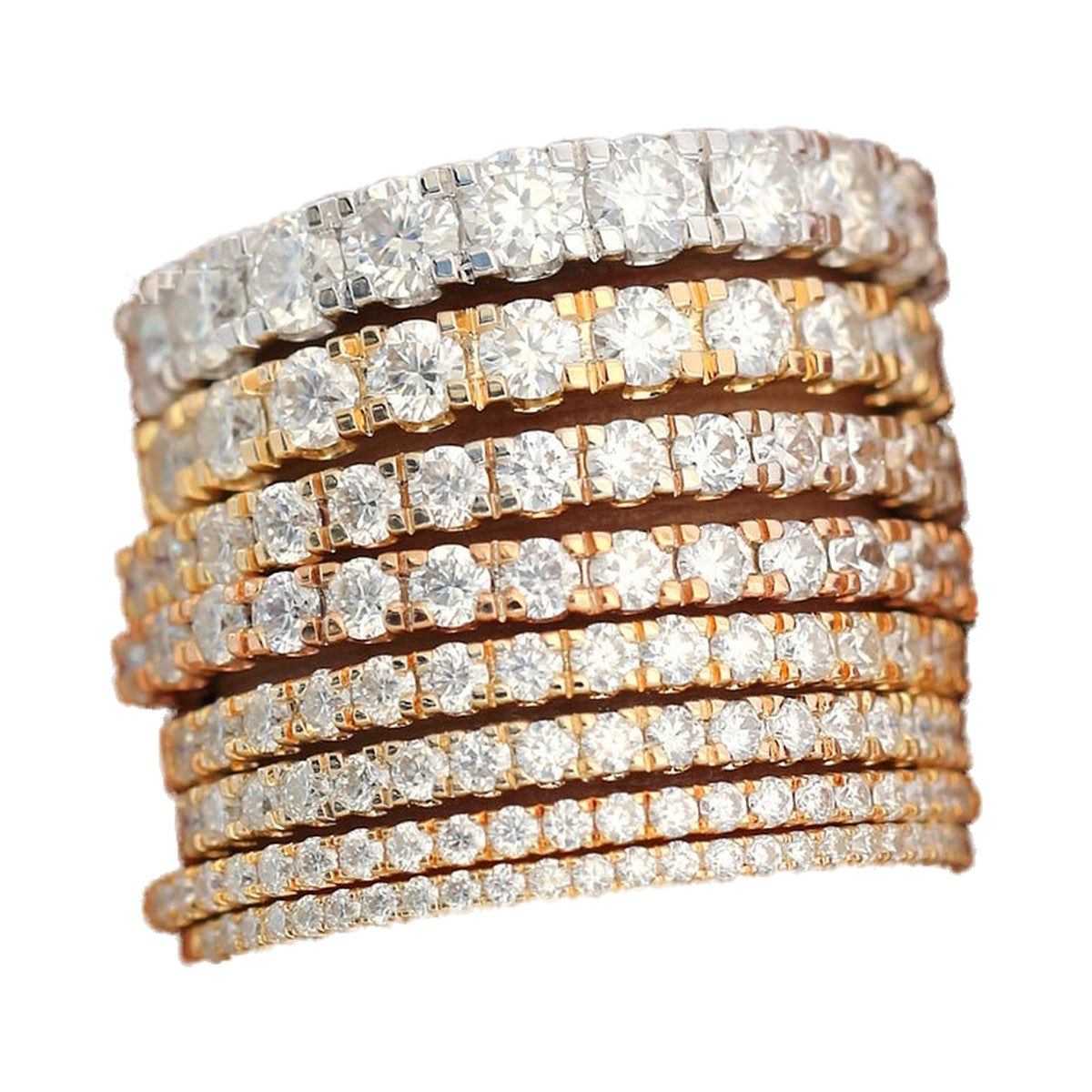 Real Natural Diamond Half Eternity Wedding Band, 14k Simple Wedding Band from Carat and Kraft, on white