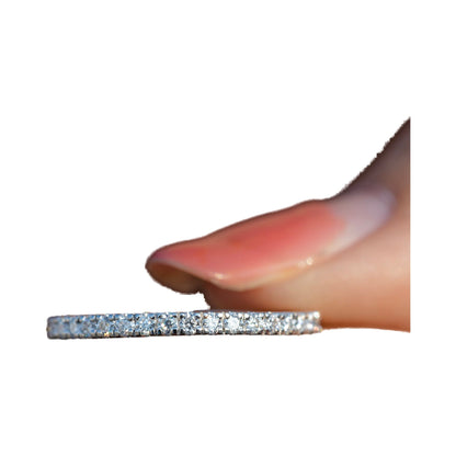 1.5mm Simulate & Moissanite Diamond Half Eternity Pave Ring from Carat and Kraft, on white