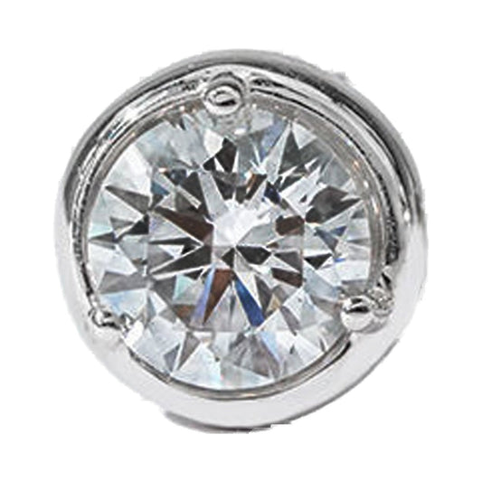 Round Cut Bezel Set Moissanite Earrings from Carat and Kraft, on white