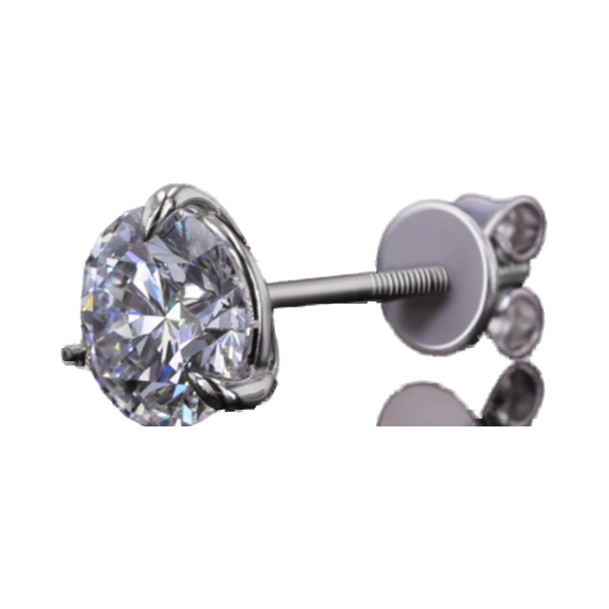 Round Cut Three Prong Moissanite Diamond Stud Earrings from Carat and Kraft, on white