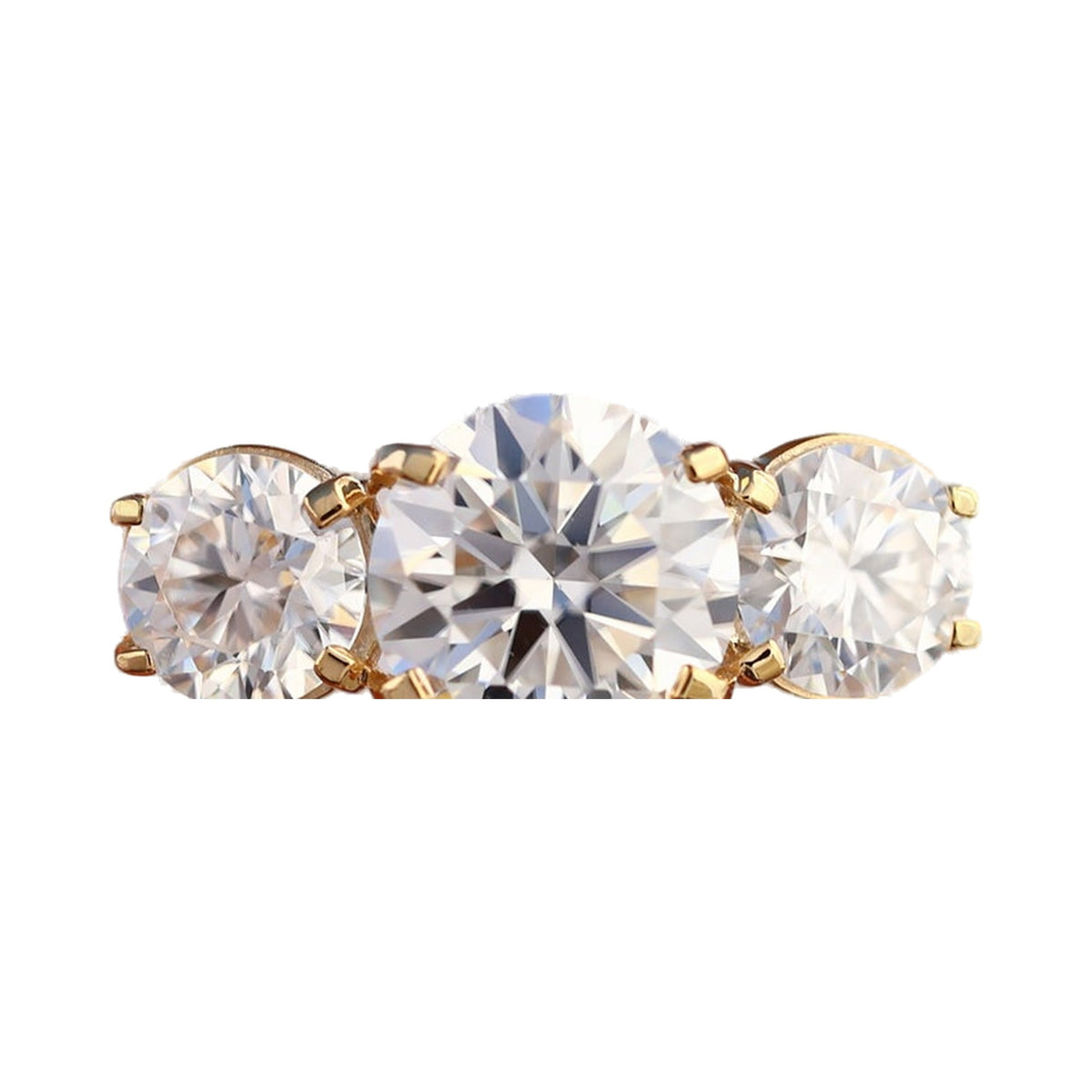 Round Cut Three Stone Simple Engagement Ring from Carat and Kraft, on white