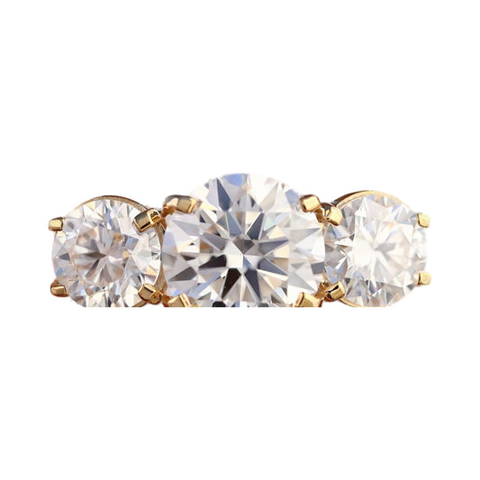 Round Cut Three Stone Simple Engagement Ring from Carat and Kraft, on white