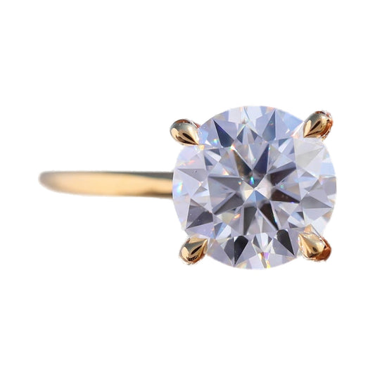 Round Cut F/VS Lab Grown Diamond Solitaire Ring from Carat and Kraft, on white