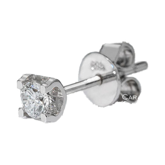 Round Moissanite Diamond Solitaire Earring from Carat and Kraft, on white