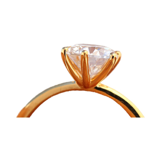 Round Solitaire Moissanite Diamond Ring from Carat and Kraft, on white
