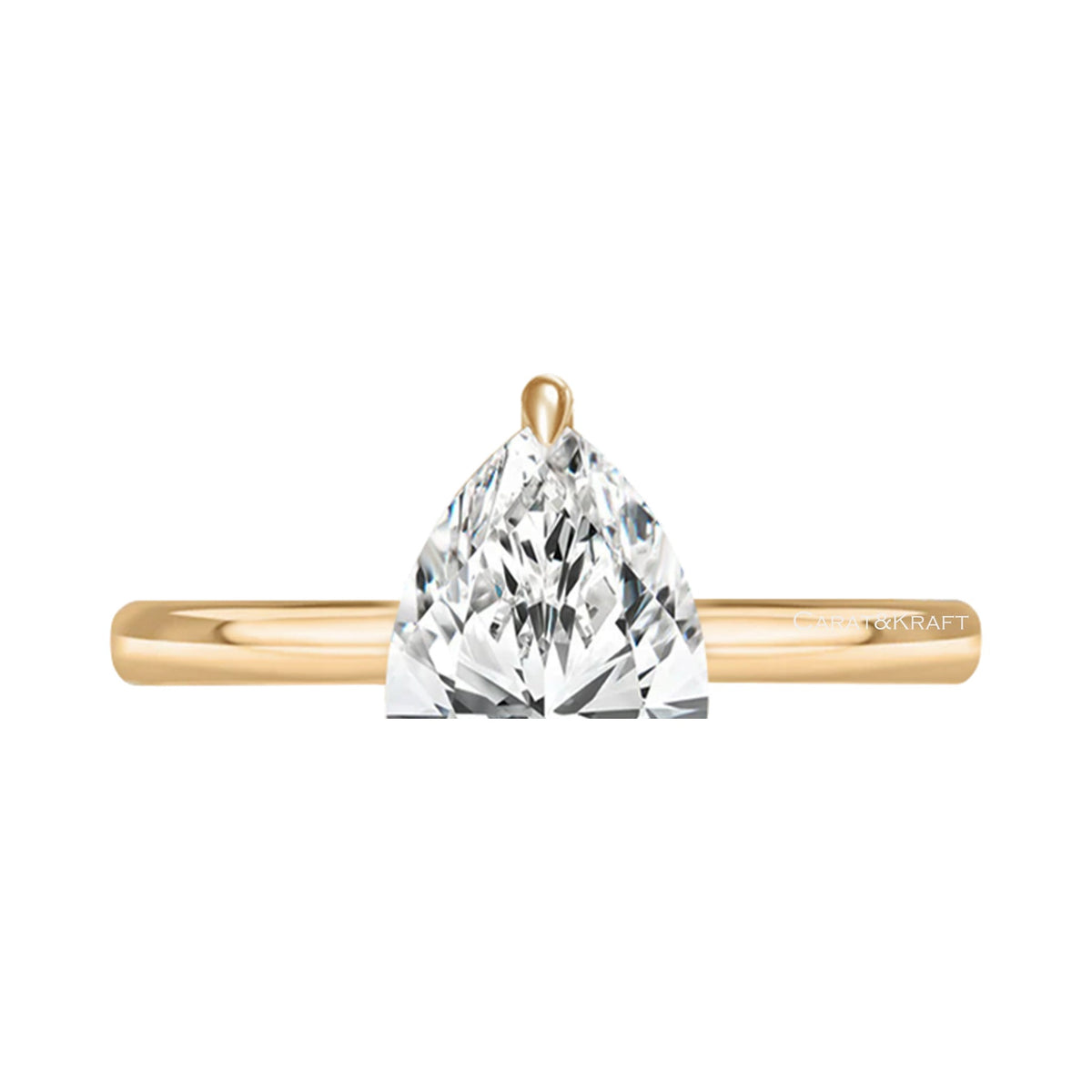Pear Shaped Lab Grown Diamond Engagement Ring for Women from Carat and Kraft, on white