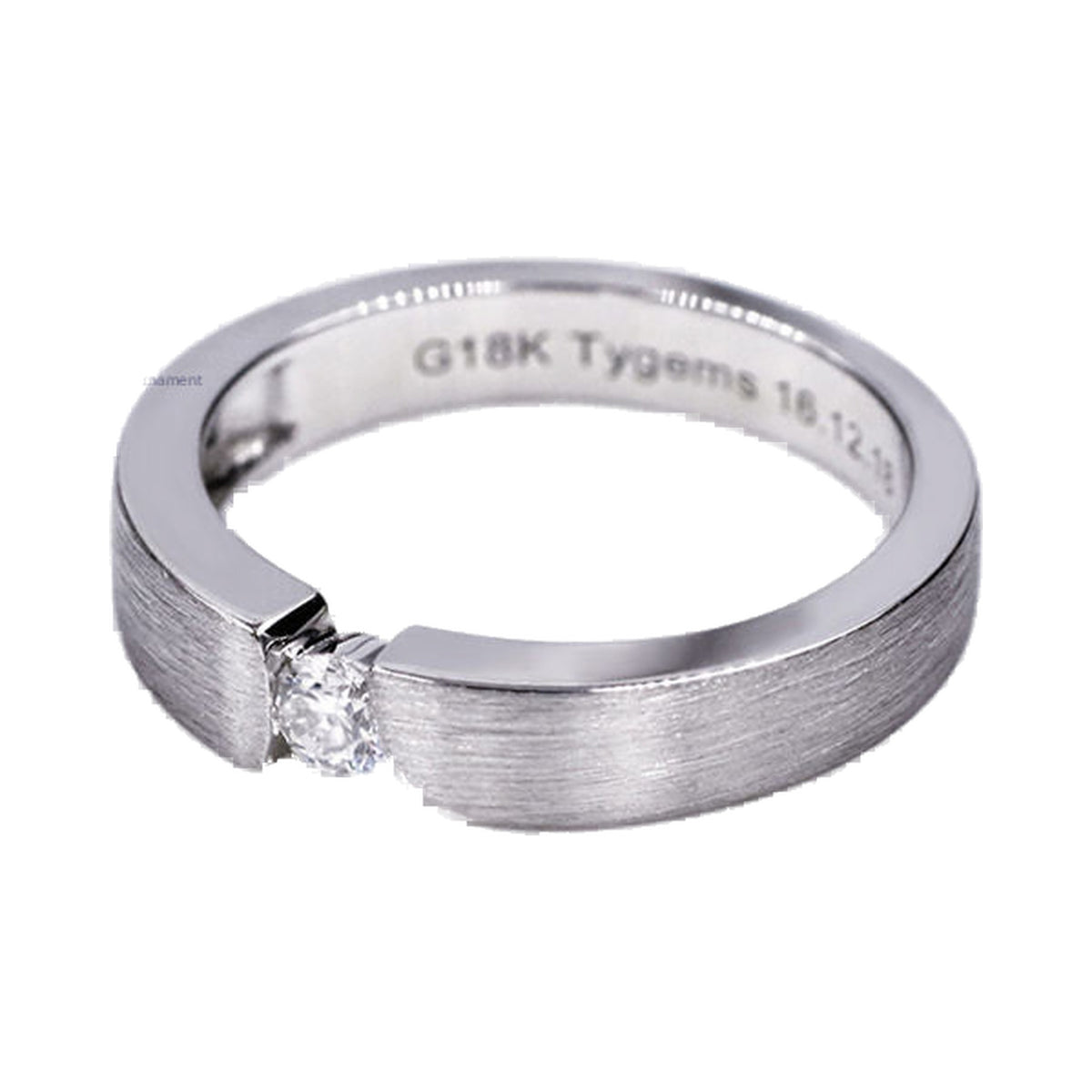 Round Single Stone Lab Grown diamond & Moissanite Thick Band from Carat and Kraft, on white