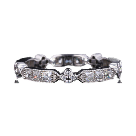 Vintage Diamond wedding band, art deco Full eternity bridal ring from Carat and Kraft, on white